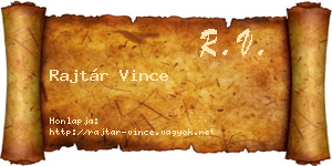 Rajtár Vince névjegykártya
